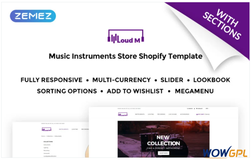 Loud M Music Instruments Store Shopify Theme