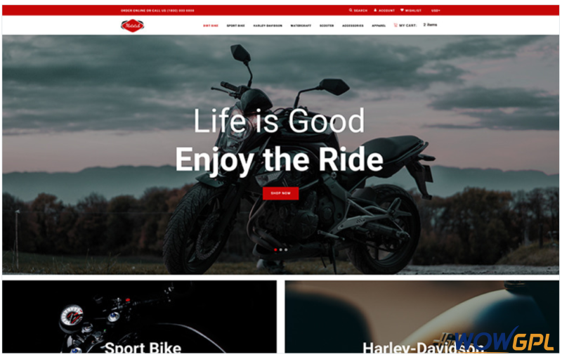 Mototab Cars Motorcycle Modern Shopify Theme