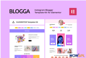 BLOGGA Instagram Blogger Elementor Template Kit