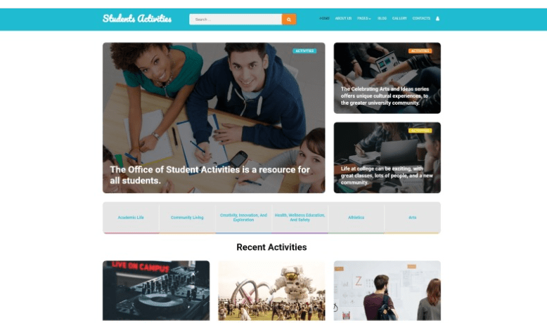 Student Activities Joomla Template 1 Student Activities Joomla Template