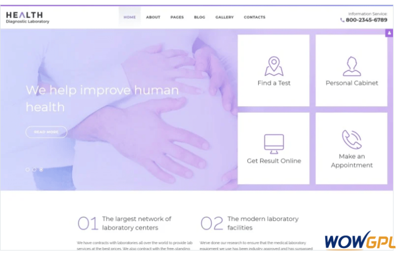 Health Diagnostic Laboratory Joomla Template
