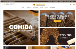 Snuficco Tobacco Cigars Store Responsive Magento 2 Theme Magento Theme