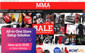 MMA Clothes and Gear Magento Theme