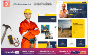 Constructor Construction Repair Elementor Template Kit