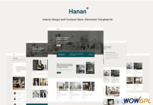 Hanan Interior Design Furniture Store Elementor Template kit