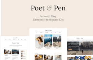 Poet Pen Personal Blog Elementor Template Kit