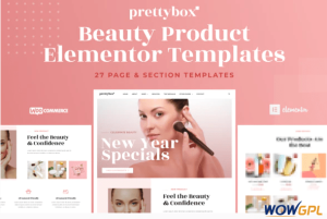 Prettybox Cosmetic Beauty Products Shop Elementor Template Kit