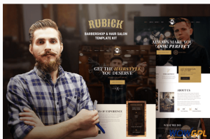 Rubick Barbershop Hair Salon Elementor Template Kit