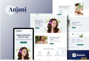 Anjani Spa Beauty Elementor Template Kit