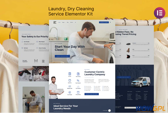 Wash & Rinse – Laundry & Dry Cleaning Service Elementor Template Kit 1 Wash Rinse – Laundry Dry Cleaning Service Elementor Template Kit 1