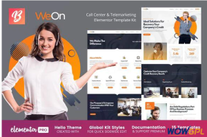 WeOn Call Center Telemarketing Elementor Template Kit