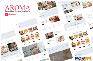 Aroma Bakery Cake Elementor Template Kit