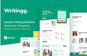 Writingg Content Copywriting Services Elementor Template Kit