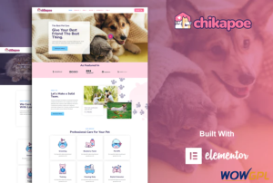 Chikapoe Pet Care Veterinary Elementor Template Kit