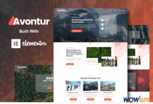 Avontur Modern Tour Travel Elementor Template Kit