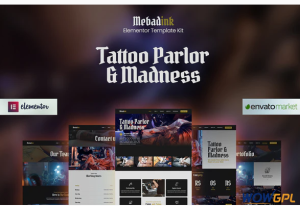 Mebadink Tattoo Piercing Studio Elementor Template Kit