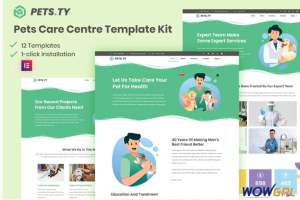 Pets.Ty Pets Care Clinic Elementor Template Kit