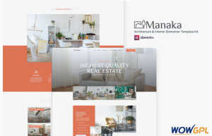 Manaka Architecture Interior Elementor Template Kit