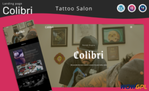 Colibri Tattoo Salon Landing page WordPress Elementor Theme