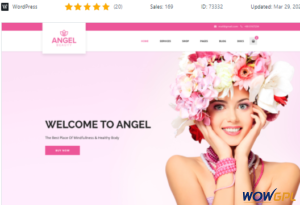 Angel Beauty Salon Store WooCommerce WordPress Elementor Theme