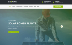 Ecopowex solar panels and renewable energy plant WordPress Theme