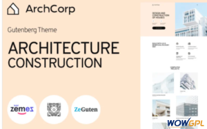 ArchCorp Architecture Construction Template for Gutenberg