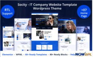 Socity IT Company Website Template WordPress Theme