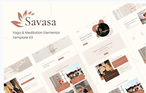 Savasa - Yoga & Meditation Elementor Template Kit 1 Savasa Yoga Meditation Elementor Template Kit