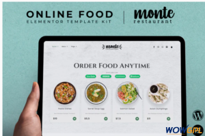 Monte Online Food Elementor Template Kit