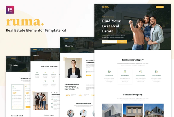 Ruma - Real Estate Elementor Template Kit 1 Ruma Real Estate Elementor Template Kit