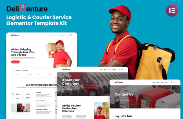 Deliventure - Logistic & Courier Service Elementor Template Kit 1 Deliventure Logistic Courier Service Elementor Template Kit