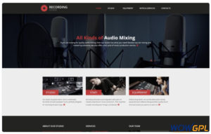 Recording Studio Music Minimal Responsive HTML Website Template