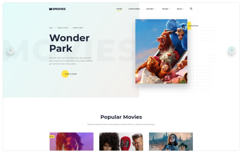 EMovies - Movie Streaming Website Template 1.0 1 EMovies Movie Streaming Website Template