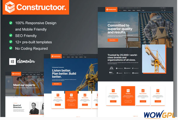 Constructoor Construction Building Elementor Template Kit