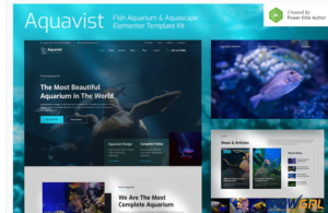 Aquavist – Fish Aquarium Aquascape Elementor Template Kit
