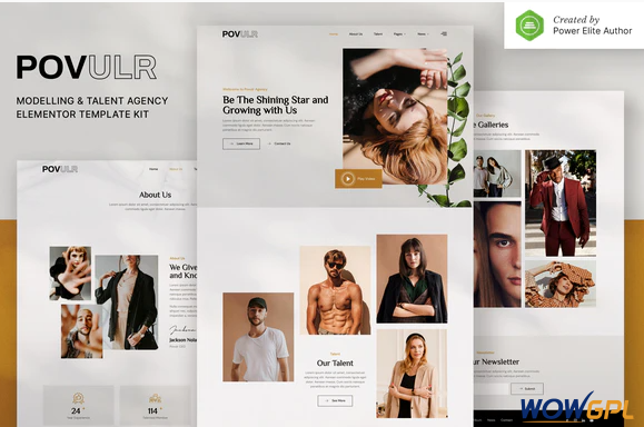 POVULR – Modeling & Talent Agency Elementor Template Kit 1 POVULR – Modeling Talent Agency Elementor Template Kit