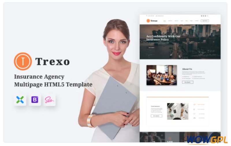 Trexo Insurance Agency HTML5 Website Template