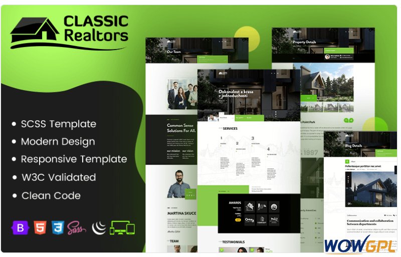 Classic Realtors - HTML5 & SCSS Website Template 1.0 1 Classic Realtors HTML5 SCSS Website Template