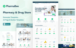 PharmaBee Pharmacy Drug Store Website Elementor Template Kit
