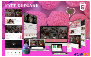 Dessert Bakery HTML5 Fatt Cupcake Website Template