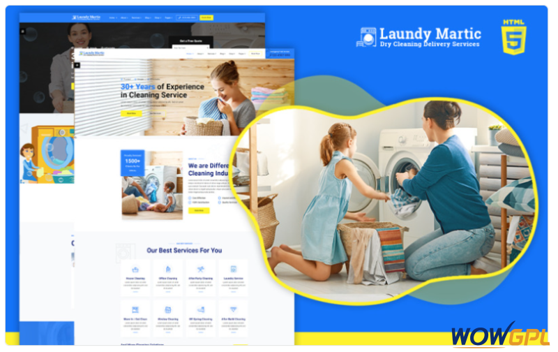 Laundrymatic Laundry and Dry clean HTML5 Website Template