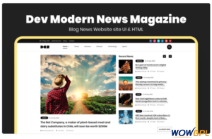 Dev Modern News Magazine Blog Website Template