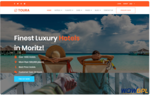Toura Travel Agency Booking Responsive Website Template