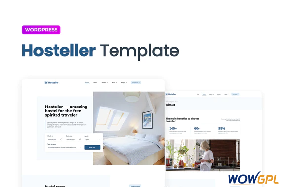 Hosteller – Hostel Booking Elementor Template Kit
