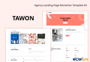 Tawon Agency Landing Page Elementor Template Kit
