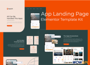 Appiah App Landing Page Elementor Template Kit