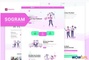 Sogram Social Media Marketing Agency Elementor Template Kit