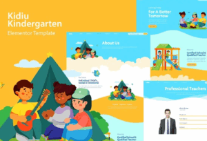 Kidiu Kindergarten Child Care Elementor Template Kit