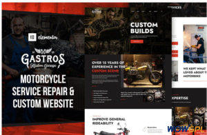 Gastros Garage Motorcycle Service Repair Elementor Template Kit