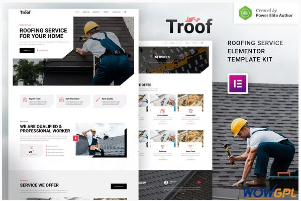 Troof – Roofing Service Elementor Template Kit
